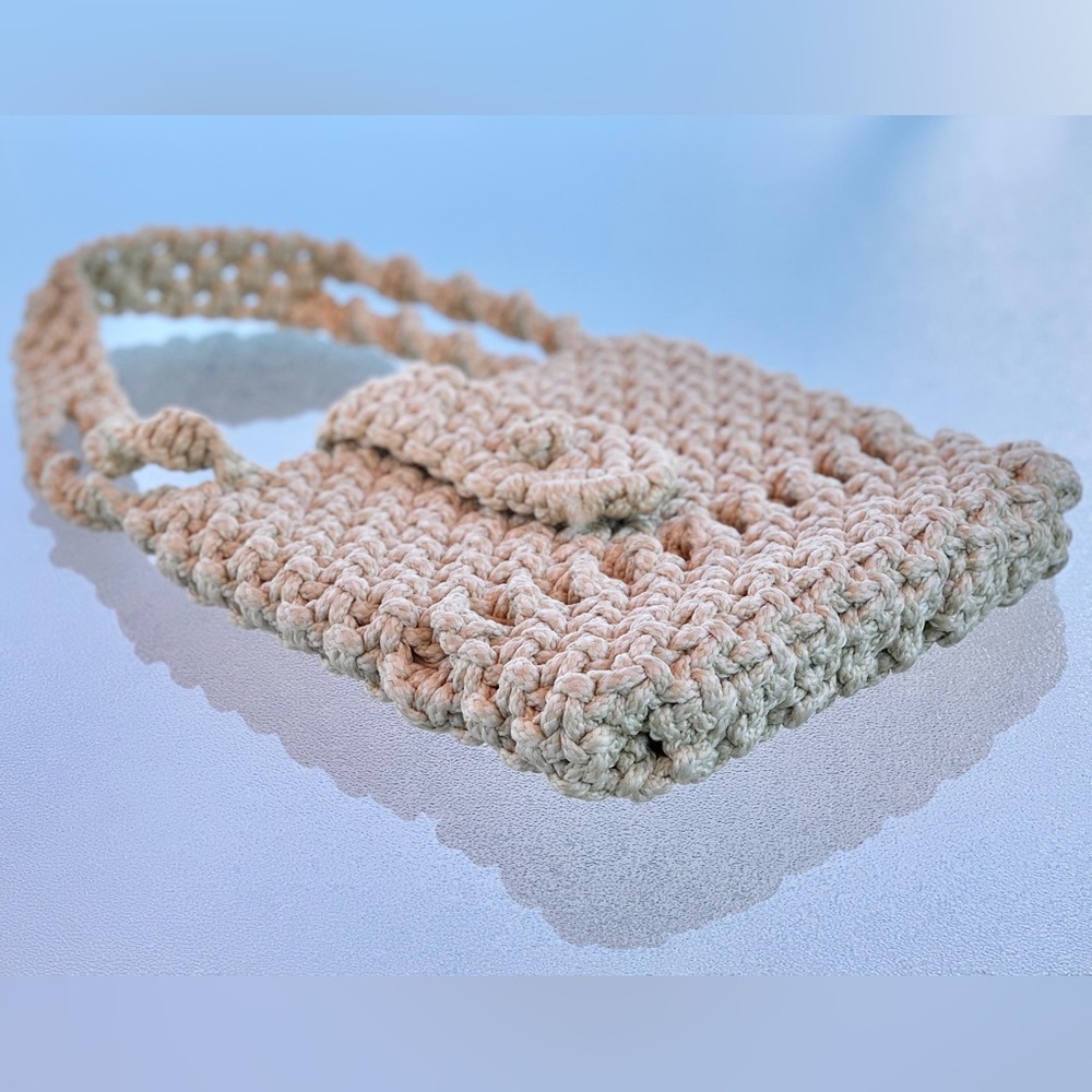 Boho Retro Beige Macramé Shoulder Purse - Picture 4 of 6
